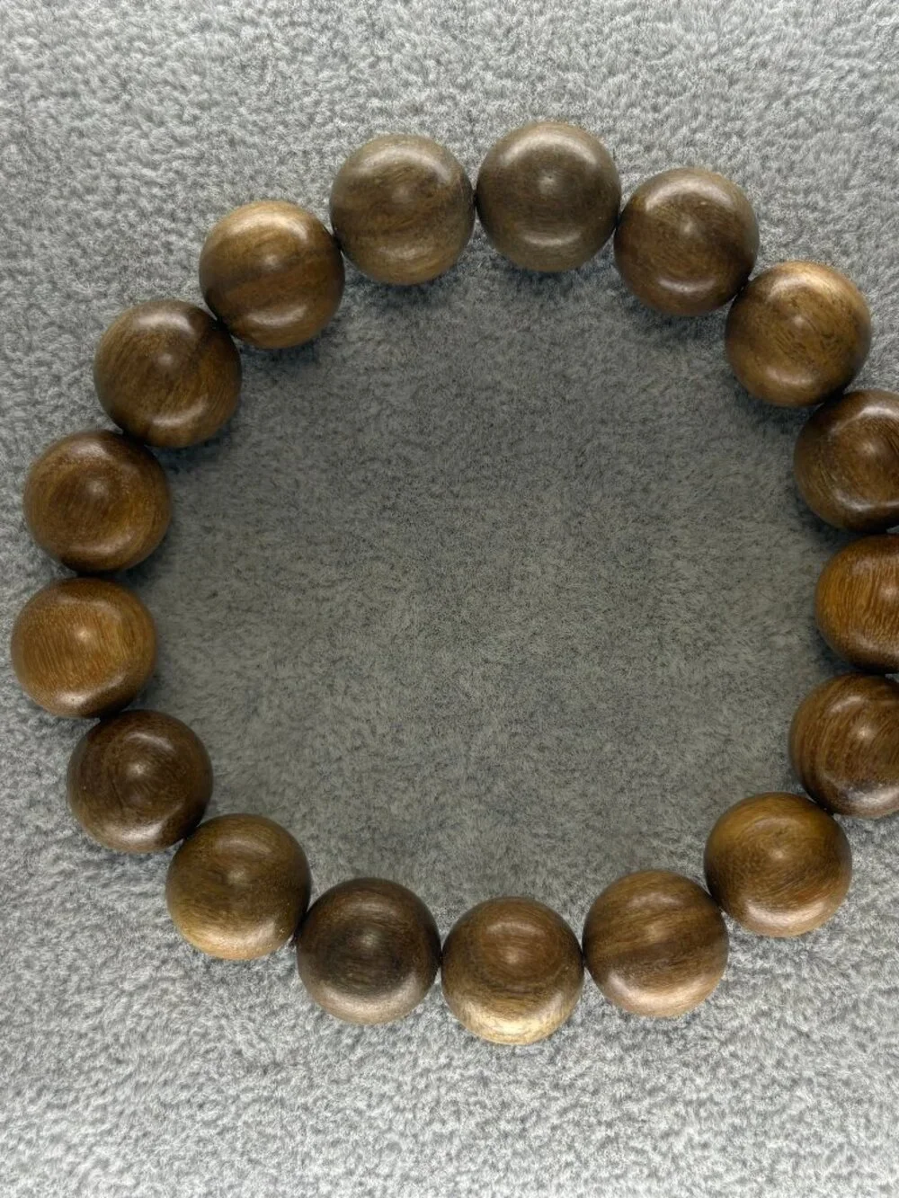 Green Sandalwood Beaded Bracelet 12mm Round Wood Mala 21.16g / 0.747oz